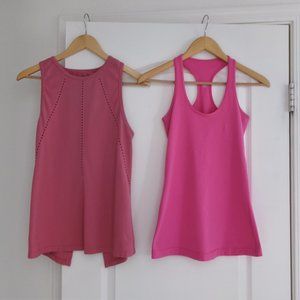 Lot 2 Lululemon & Athleta S Sleeveless Tops Rose Mauve Tie Back Pink Racerback